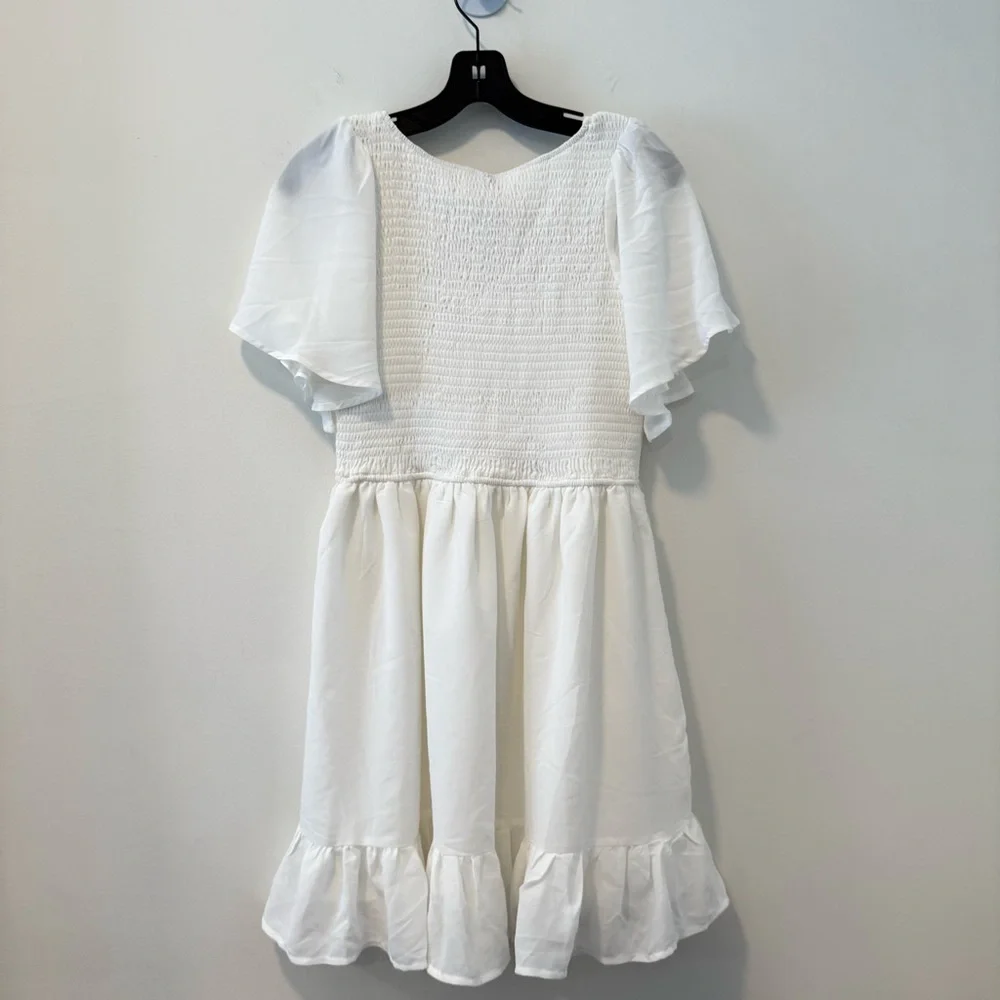 White Dress Size M New With Tags #Lux-G - Picture 5 of 5